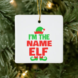 Adorno De Cerámica Duende de Navidad Personalizado