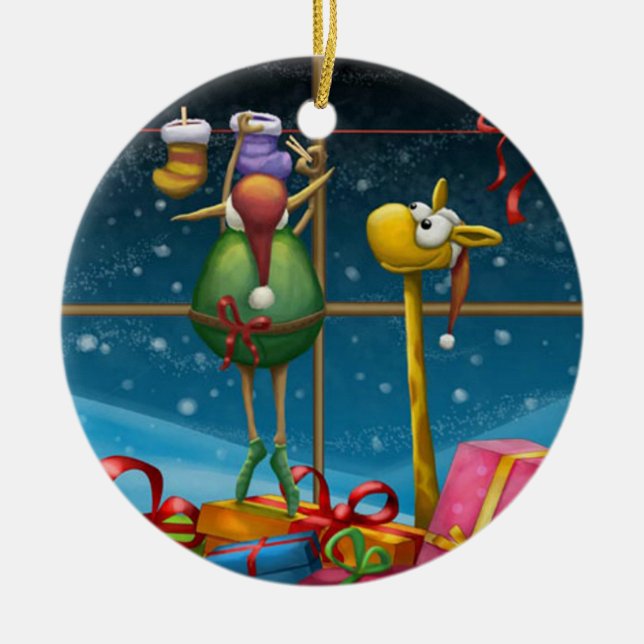 Adorno De Cerámica Duende que cuelga encima de medias (Frente)