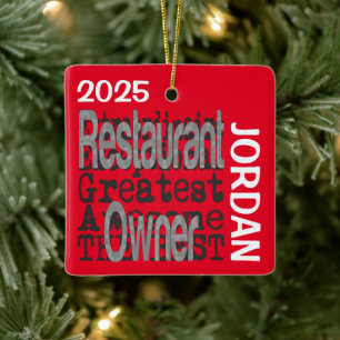 Adorno De Cerámica Dueño de Restaurante Extraordinario PERSONALIZADO