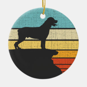 Adorno De Cerámica Dueño de Rottweiler Retro Vintage 60 años 70 Perro