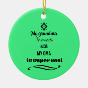 Adorno De Cerámica Dulce abuela Guay Oma Ornament