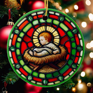 Adorno De Cerámica Dulce Bebé Jesús Navidades Nombre y Fecha