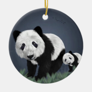 Adorno De Cerámica dulce blanco negro animal mimoso lindo del oso de
