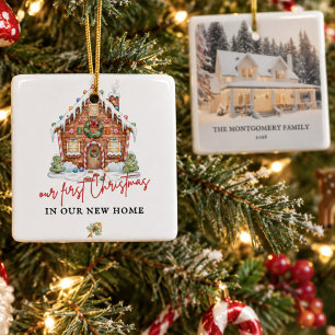 Adorno De Cerámica Dulce Casa de Jengibre Primera Navidad Hogar Nuevo