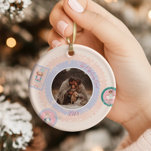 Adorno De Cerámica Dulce Cascanueces Retro Pastel Navidad