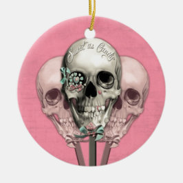Adorno De Cerámica Dulce como cráneos del Lollipop del caramelo en