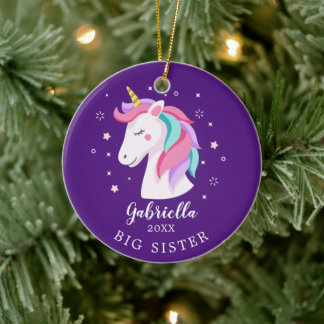 Adorno De Cerámica Dulce gran hermana Unicornio