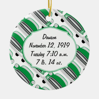 Adorno De Cerámica Dulce Green Retro Car Baby Shower Regalos