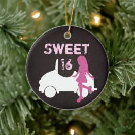 Adorno De Cerámica Dulce personalizado 16 Chicas y Navidades rosados 