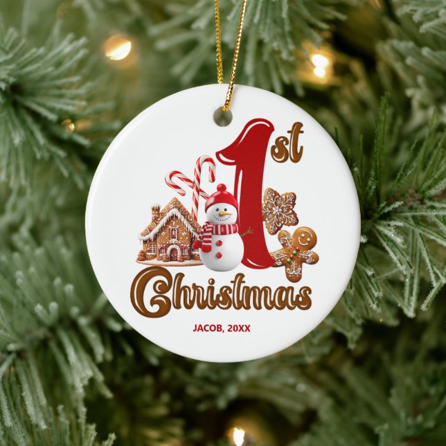 Adorno De Cerámica Dulce Primera Navidad (Árbol)
