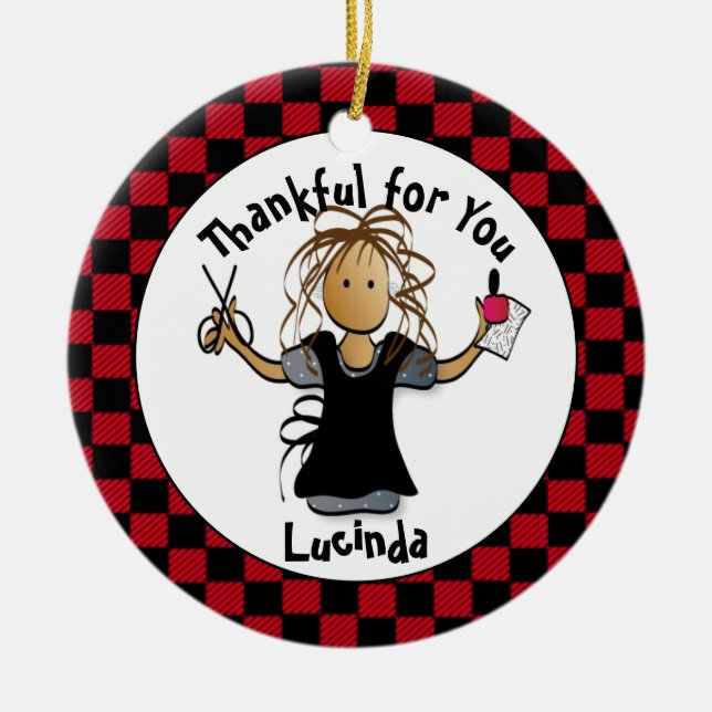 Adorno De Cerámica Dulce Regalo Manicurista - Gracias Nail Tech (Frente)