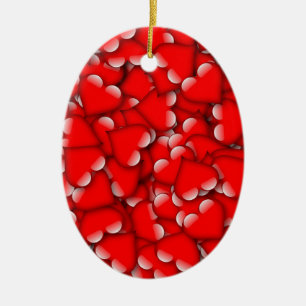 Adorno De Cerámica Dulce Romántico Valentine Love Hearts Red