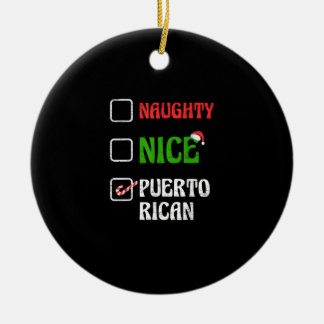 Adorno De Cerámica Dulce Santa Puertorriqueño Travieso Bueno Fiesta