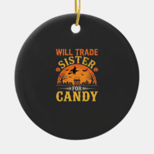 Adorno De Cerámica Dulces Diseños de Comercio de Hermanas de Hallowee