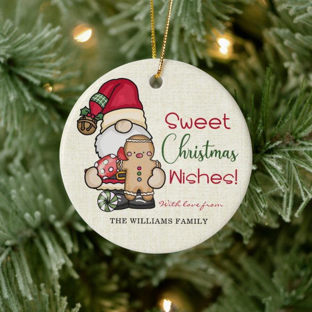Adorno De Cerámica Dulces Navidades quieren a Gnome Gingerbread (Árbol)