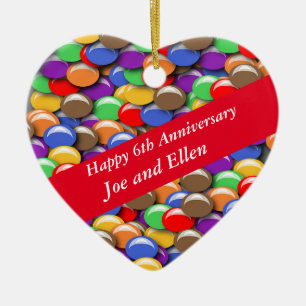Adorno De Cerámica Dulces para el 6º aniversario de bodas,