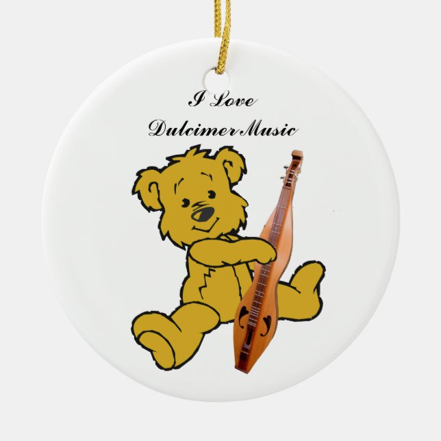 ADORNO DE CERÁMICA DULCIMER BEAR-ORNAMENT (Frente)