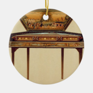 Adorno De Cerámica Dulcimer martillado en una caja acústica pintada,