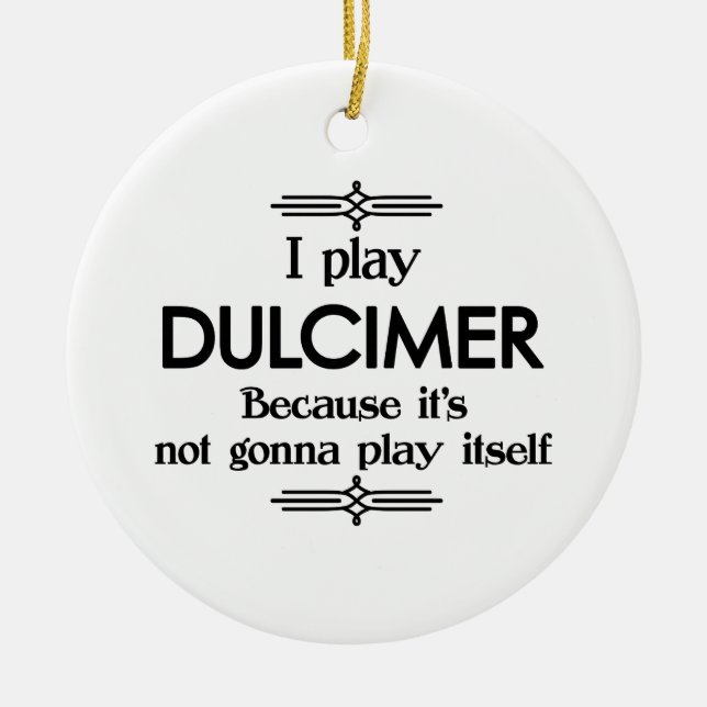 Adorno De Cerámica Dulcimer - Tómense música divertida Deco (Frente)