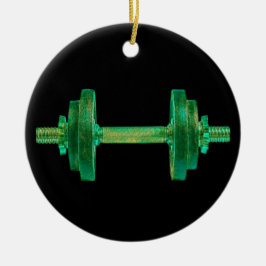 Adorno De Cerámica Dumbbell Retro Bodybuilder Gym Fitness O Entrenado