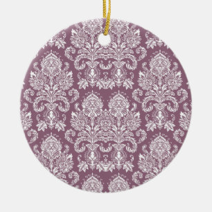 Adorno De Cerámica Dusty Rosa Victorian Damask
