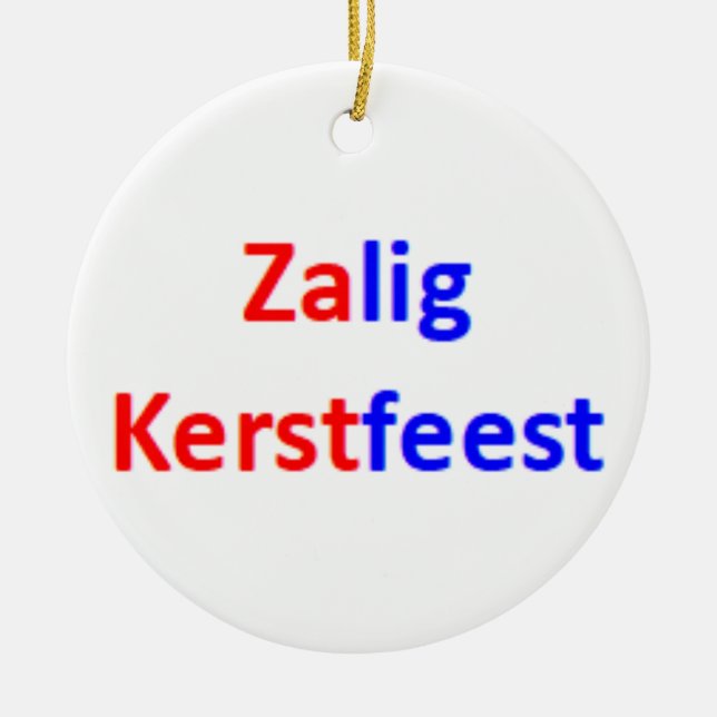 Adorno De Cerámica dutch zalig kerstfeest Ornament (Frente)