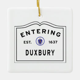 Adorno De Cerámica Duxbury MA Entering Sign Ceramic Ornament