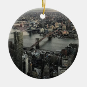 Adorno De Cerámica East River New York City Brooklyn Manhattan Bridge