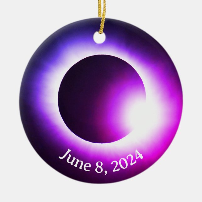 Adorno De Cerámica Eclipse solar 2024, 8 de abril (Frente)