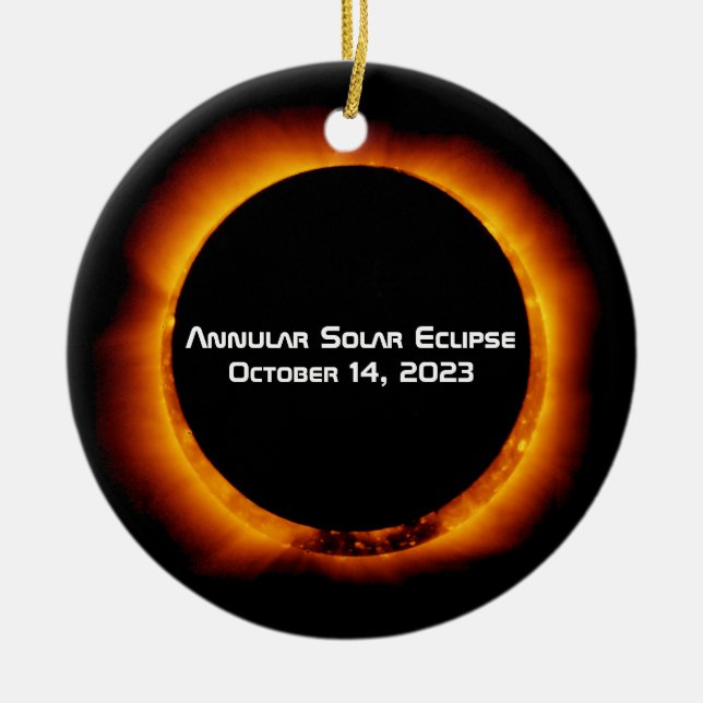 Adorno De Cerámica Eclipse solar anual de 2023 (Frente)