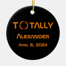 Adorno De Cerámica Eclipse solar de 2024 totalmente personal