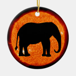 Adorno De Cerámica Eclipse solar del perfil del elefante