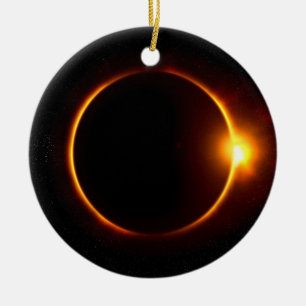 Adorno De Cerámica Eclipse solar Sun oscuro y luna