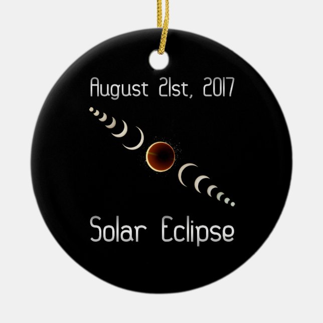 Adorno De Cerámica Eclipse solar total 2017 (Frente)