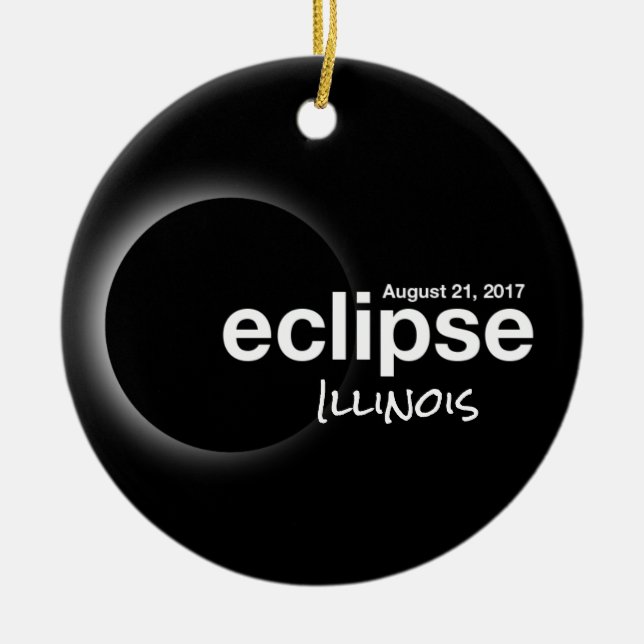 Adorno De Cerámica Eclipse solar total 2017 - Illinois (Frente)