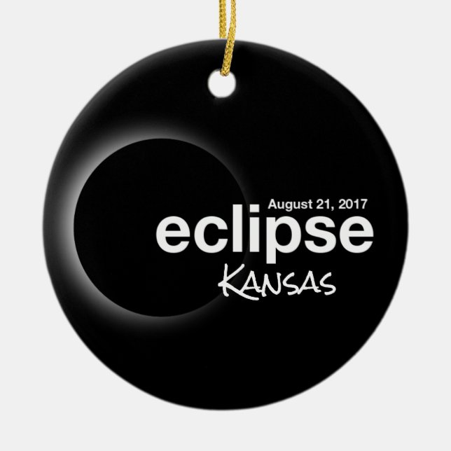 Adorno De Cerámica Eclipse solar total 2017 - Kansas (Frente)