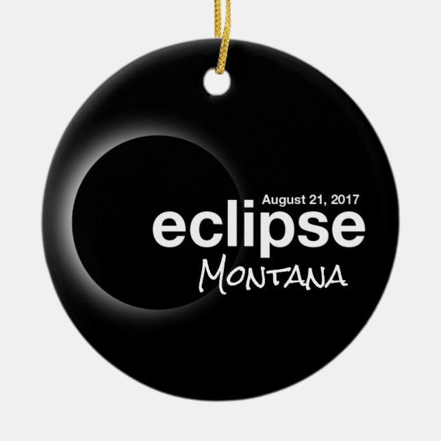 Adorno De Cerámica Eclipse solar total 2017 - Montana (Frente)