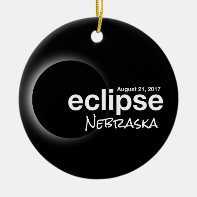 Adorno De Cerámica Eclipse solar total 2017 - Nebraska (Frente)