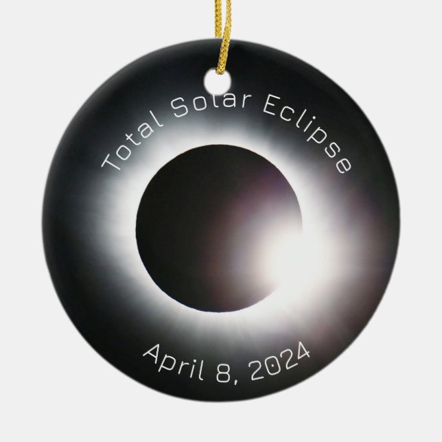 Adorno De Cerámica Eclipse solar total 2024 (Frente)
