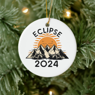 Adorno De Cerámica Eclipse solar total 2024