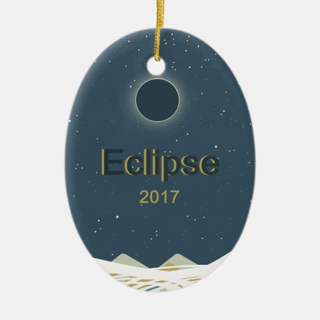 Adorno De Cerámica Eclipse solar total de 2017 (Frente)