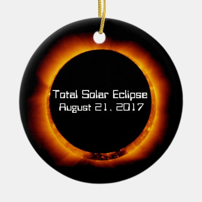 Adorno De Cerámica Eclipse solar total de 2017 (Frente)