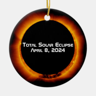 Adorno De Cerámica Eclipse solar total de 2024