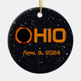 Adorno De Cerámica Eclipse solar total de Ohio 2024