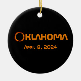 Adorno De Cerámica Eclipse solar total de Oklahoma 2024