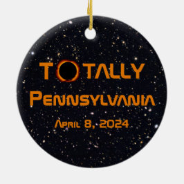 Adorno De Cerámica Eclipse solar total de Pennsylvania 2024