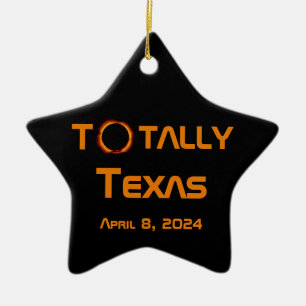 Adorno De Cerámica Eclipse solar total de Texas 2024