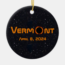 Adorno De Cerámica Eclipse solar total de Vermont 2024