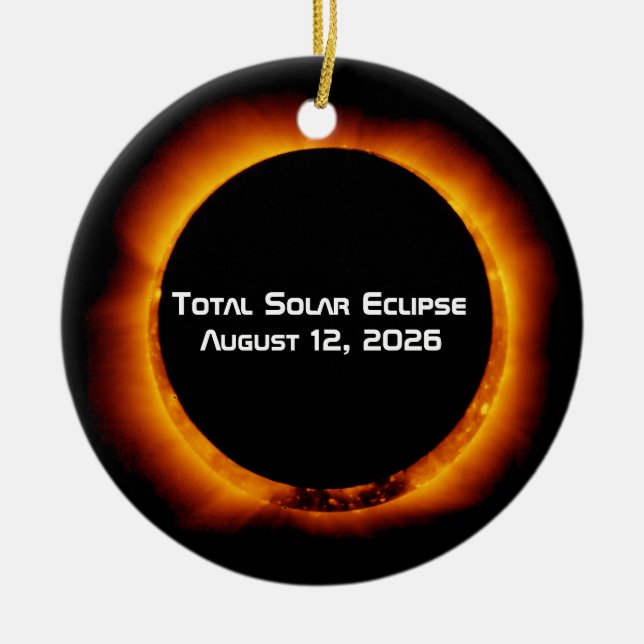 Adorno De Cerámica Eclipse Total de Sol 2026 (Frente)