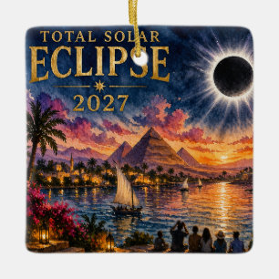 Adorno De Cerámica Eclipse Total Solar 2027 Egipto